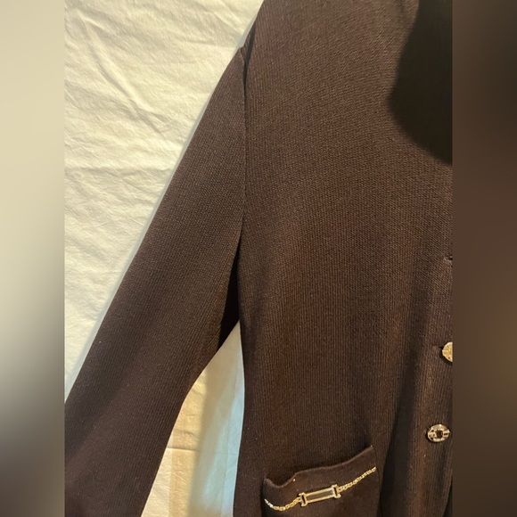 Vtg St. John Collection Long Brown Cardigan - Size 14 - Picture 10 of 11